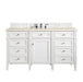 Brittany 60" Single Bathroom Vanity in Bright White Single Bathroom Vanity James Martin Vanities Eternal Serena Quartz 