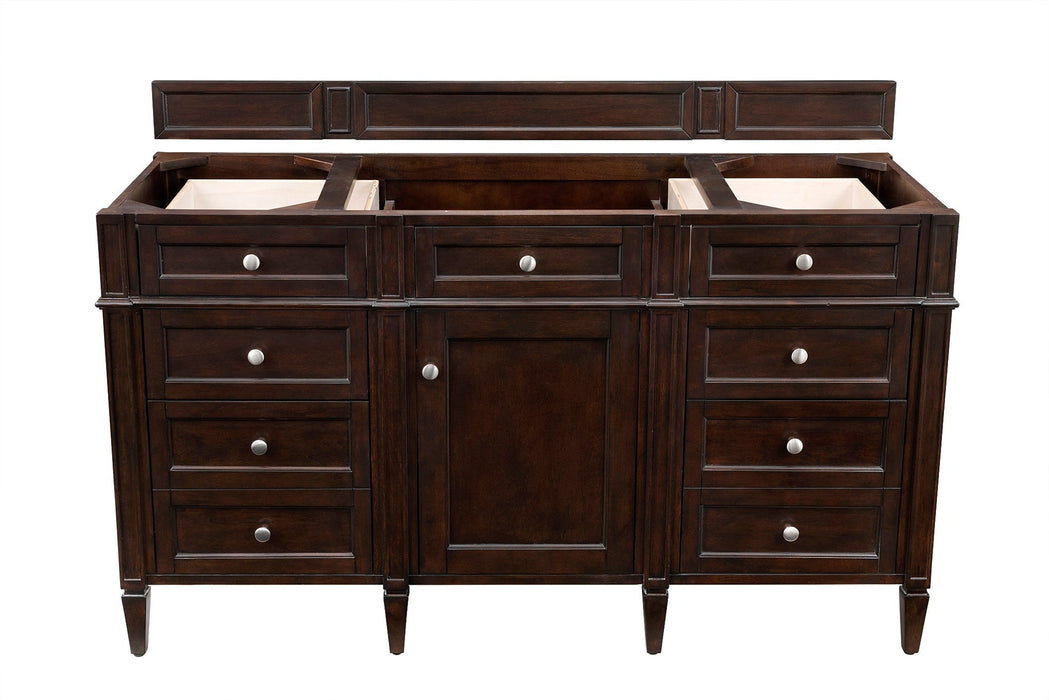 Brittany 60" Single Bathroom Vanity in Burnished Mahogany Single Bathroom Vanity James Martin Vanities Charcoal Soapstone Quartz 