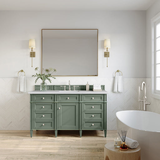 Brittany 60" Single Bathroom Vanity in Smokey Celadon Single Bathroom Vanity James Martin Vanities 