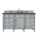 Brittany 60" Single Bathroom Vanity in Urban Gray Single Bathroom Vanity James Martin Vanities Eternal Marfil Quartz 