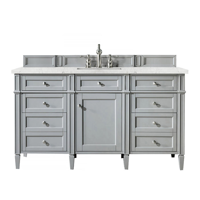 Brittany 60" Single Bathroom Vanity in Urban Gray Single Bathroom Vanity James Martin Vanities Lime Delight Quartz 