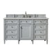 Brittany 60" Single Bathroom Vanity in Urban Gray Single Bathroom Vanity James Martin Vanities White Zeus Quartz 