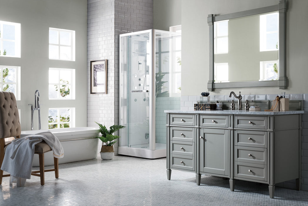 Brittany 60" Single Bathroom Vanity in Urban Gray Single Bathroom Vanity James Martin Vanities Arctic Fall Solid Surface 