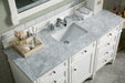 Brittany 60" Single Bathroom Vanity in Bright White Single Bathroom Vanity James Martin Vanities Charcoal Soapstone Quartz 