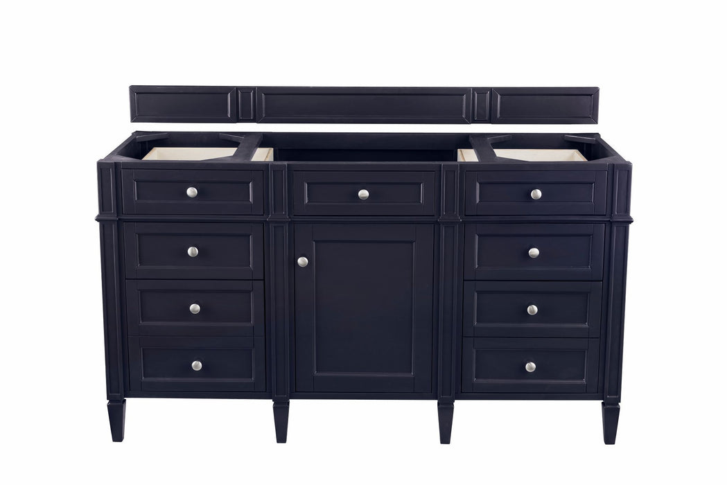 Brittany 60" Single Bathroom Vanity in Victory Blue Single Bathroom Vanity James Martin Vanities Eternal Jasmine Pearl Quartz 