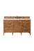 Brittany 60" Single Vanity Cabinet in Saddle Brown Single Bathroom Vanity James Martin Vanities Eternal Serena Quartz 