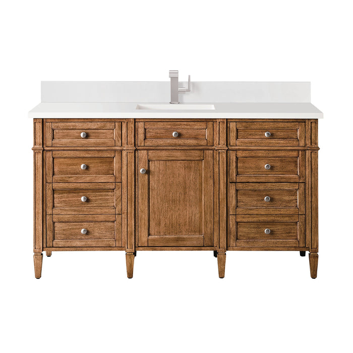 Brittany 60" Single Vanity Cabinet in Saddle Brown