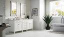 Brittany 72" Double Bathroom Vanity in Bright White Double bathroom Vanity James Martin Vanities Arctic Fall Solid Surface 