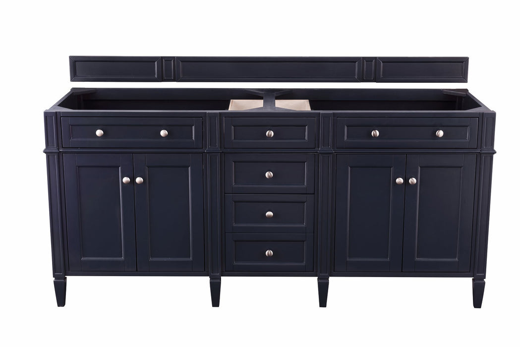 Brittany 72" Double Bathroom Vanity in Victory Blue Double bathroom Vanity James Martin Vanities Charcoal Soapstone Quartz 