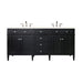 Brittany 72" Double Bathroom Vanity in Black Onyx Double bathroom Vanity James Martin Vanities White Zeus Quartz 