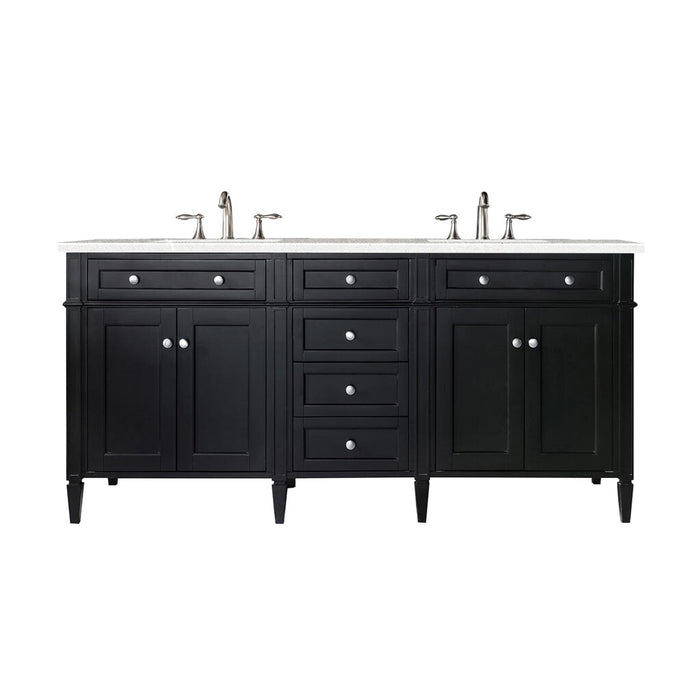 Brittany 72" Double Bathroom Vanity in Black Onyx