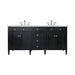 Brittany 72" Double Bathroom Vanity in Black Onyx Double bathroom Vanity James Martin Vanities White Zeus Single Faucet Quartz Top w/Backsplash 