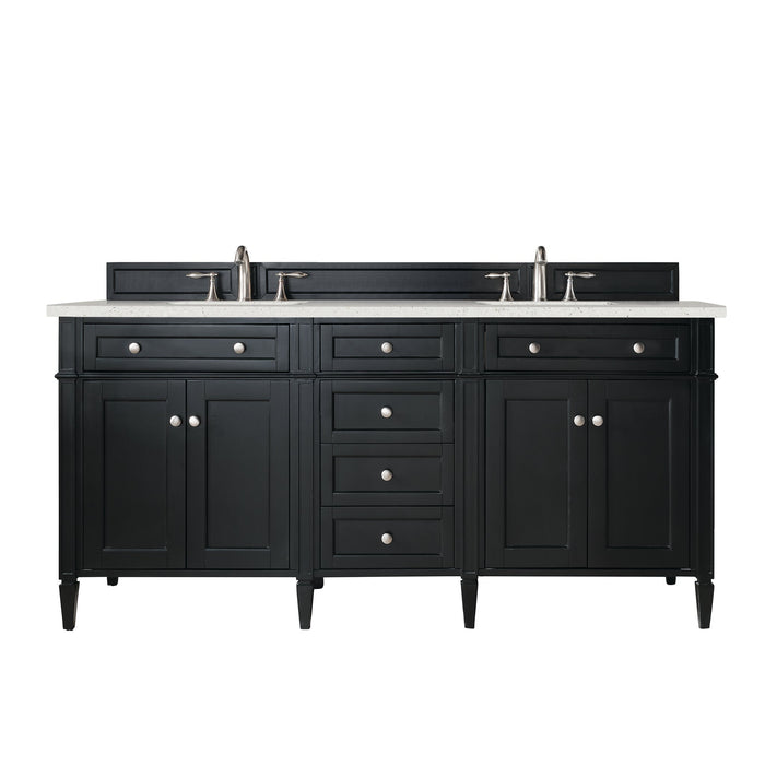 Brittany 72" Double Bathroom Vanity in Black Onyx