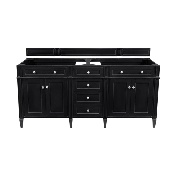 Brittany 72" Double Bathroom Vanity in Black Onyx Double bathroom Vanity James Martin Vanities Charcoal Soapstone Quartz 