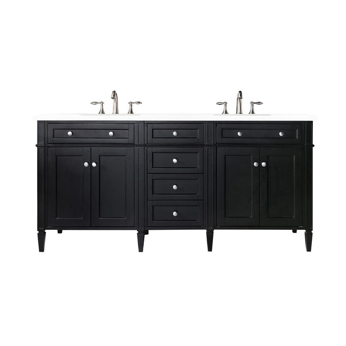 Brittany 72" Double Bathroom Vanity in Black Onyx Double bathroom Vanity James Martin Vanities Lime Delight Quartz 