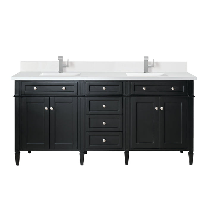 Brittany 72" Double Bathroom Vanity in Black Onyx