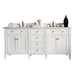 Brittany 72" Double Bathroom Vanity in Bright White Double bathroom Vanity James Martin Vanities Ethereal Noctis Quartz 