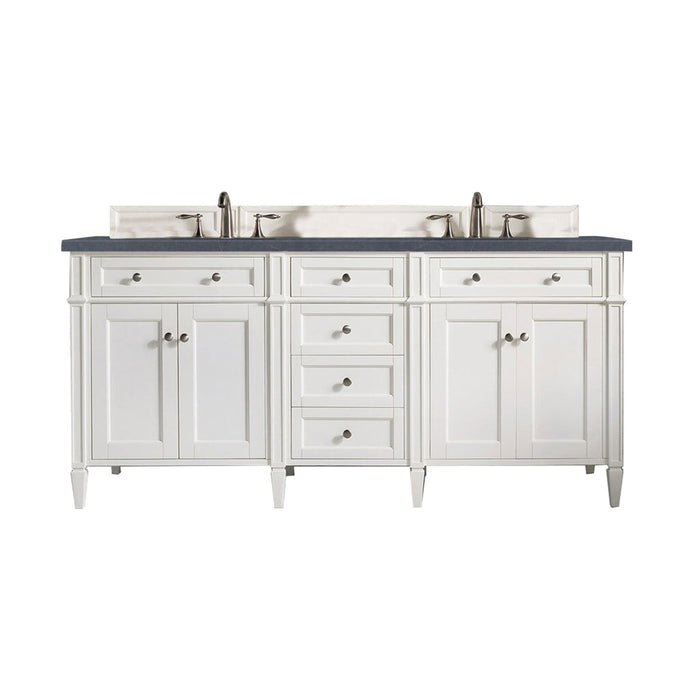 Brittany 72" Double Bathroom Vanity in Bright White