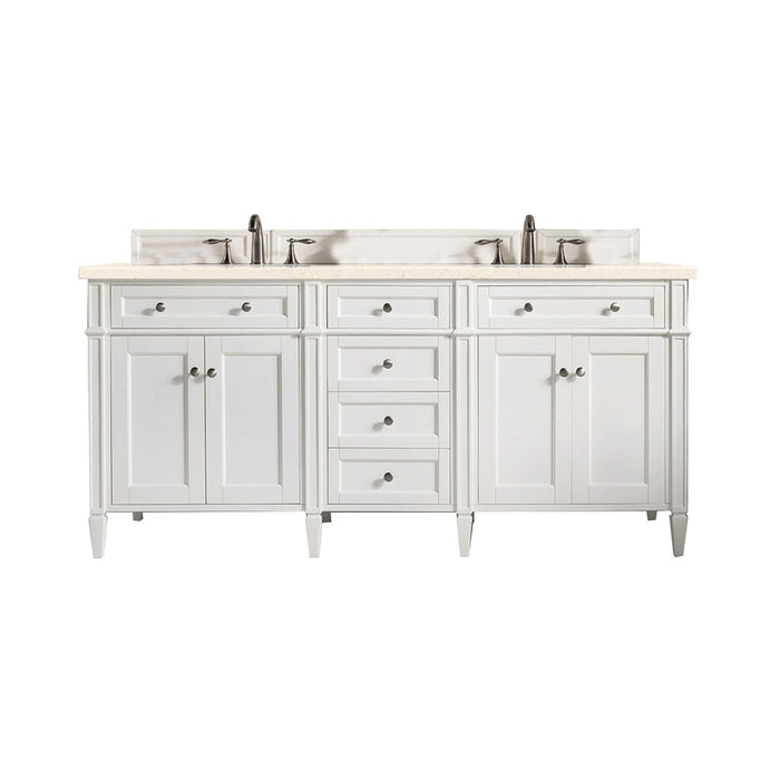 Brittany 72" Double Bathroom Vanity in Bright White