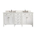 Brittany 72" Double Bathroom Vanity in Bright White Double bathroom Vanity James Martin Vanities Eternal Marfil Quartz 