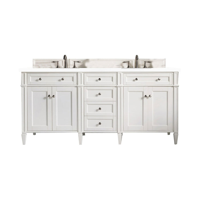 Brittany 72" Double Bathroom Vanity in Bright White