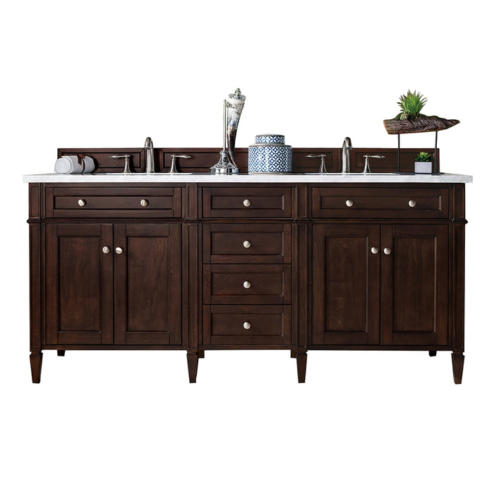 Brittany 72" Double Bathroom Vanity in Burnished Mahogany Double bathroom Vanity James Martin Vanities Lime Delight Quartz 