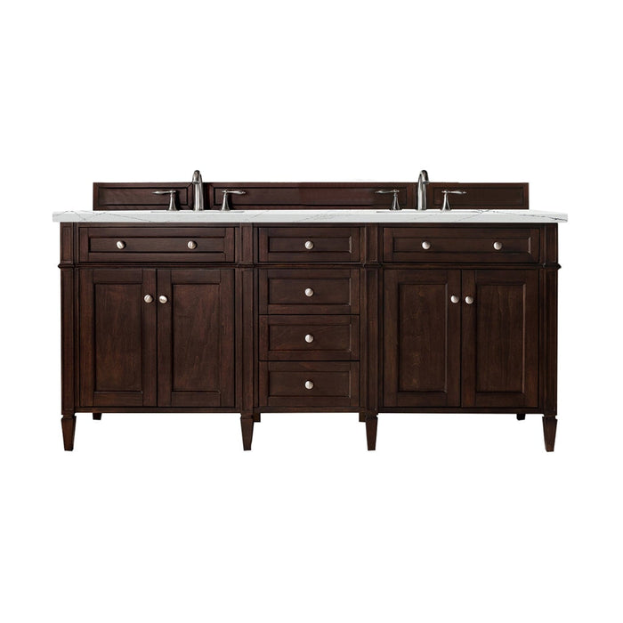 Brittany 72" Double Bathroom Vanity in Burnished Mahogany Double bathroom Vanity James Martin Vanities Lime Delight Quartz 