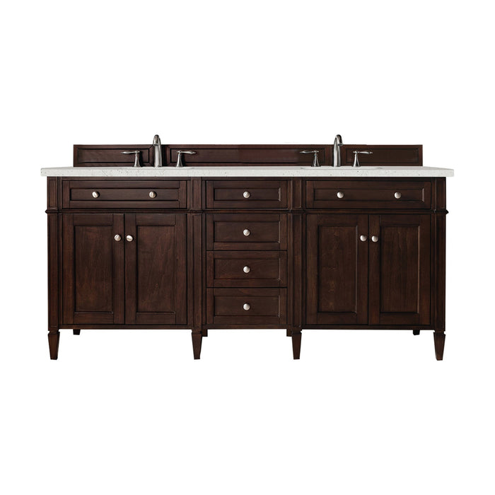 Brittany 72" Double Bathroom Vanity in Burnished Mahogany