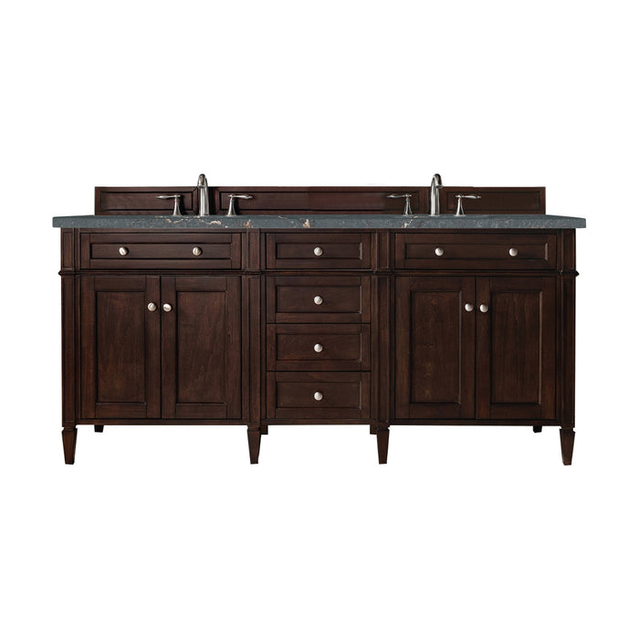 Brittany 72" Double Bathroom Vanity in Burnished Mahogany