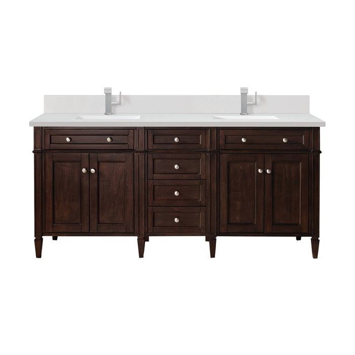 Brittany 72" Double Bathroom Vanity in Burnished Mahogany