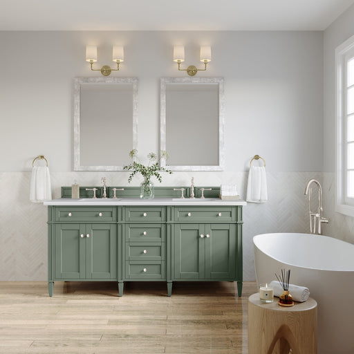 Brittany 72" Double Bathroom Vanity in Smokey Celadon Double bathroom Vanity James Martin Vanities 