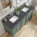 Brittany 72" Double Bathroom Vanity in Smokey Celadon Double bathroom Vanity James Martin Vanities Victorian Silver Quartz 