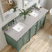 Brittany 72" Double Bathroom Vanity in Smokey Celadon Double bathroom Vanity James Martin Vanities Ethereal Noctis Quartz 