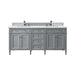 Brittany 72" Double Bathroom Vanity in Urban Gray Double bathroom Vanity James Martin Vanities Victorian Silver Quartz 