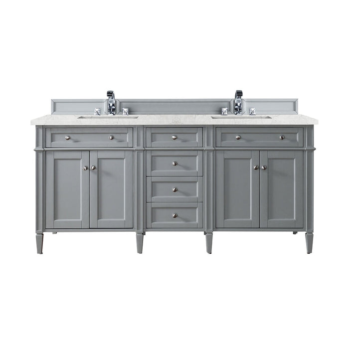 Brittany 72" Double Bathroom Vanity in Urban Gray Double bathroom Vanity James Martin Vanities Lime Delight Quartz 