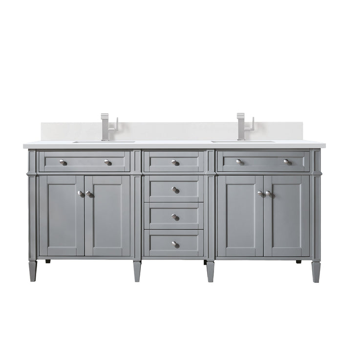 Brittany 72" Double Bathroom Vanity in Urban Gray