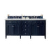 Brittany 72" Double Bathroom Vanity in Victory Blue Double bathroom Vanity James Martin Vanities Eternal Serena Quartz 