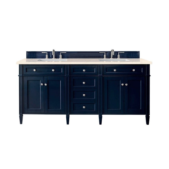 Brittany 72" Double Bathroom Vanity in Victory Blue