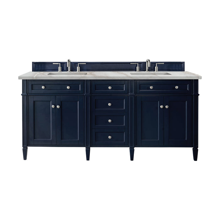 Brittany 72" Double Bathroom Vanity in Victory Blue