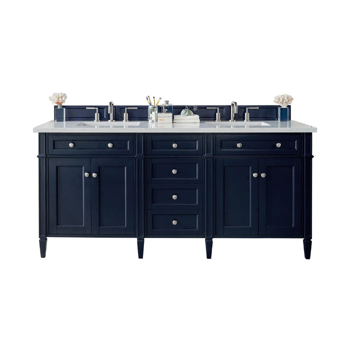 Brittany 72" Double Bathroom Vanity in Victory Blue