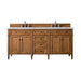 Brittany 72" Double Vanity Cabinet in Saddle Brown Double Bathroom Vanity James Martin Vanities Charcoal Soapstone Quartz 