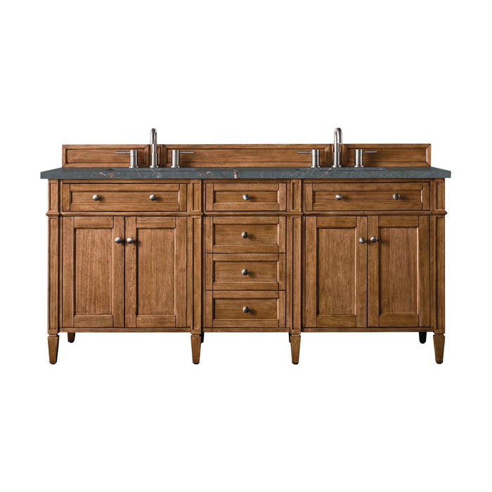 Brittany 72" Double Vanity Cabinet in Saddle Brown