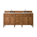 Brittany 72" Double Vanity Cabinet in Saddle Brown Double Bathroom Vanity James Martin Vanities Eternal Serena Quartz 