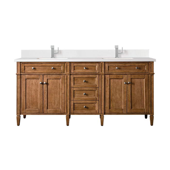 Brittany 72" Double Vanity Cabinet in Saddle Brown