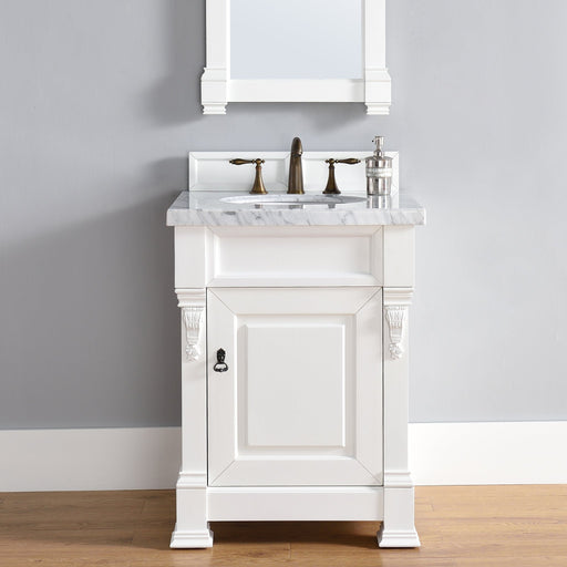 Brookfield 26" Single Bathroom Vanity Bright White Single Bathroom Vanity James Martin Vanities Select Your Top 