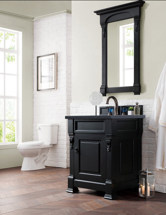 Brookfield 26" Single Bathroom Vanity in Antique Black Single Bathroom Vanity James Martin Vanities Eternal Jasmine Pearl Quartz 