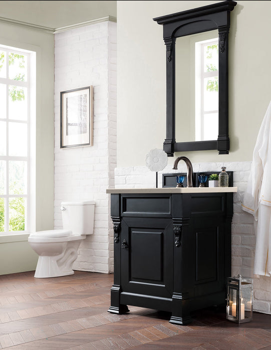 Brookfield 26" Single Bathroom Vanity in Antique Black Single Bathroom Vanity James Martin Vanities Eternal Serena Quartz 