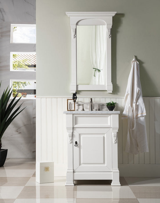 Brookfield 26" Single Bathroom Vanity Bright White Single Bathroom Vanity James Martin Vanities Arctic Fall Solid Surface 