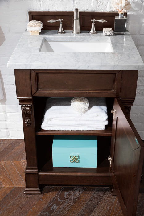 Brookfield 26" Single Bathroom Vanity in Burnished Mahogany Single Bathroom Vanity James Martin Vanities Charcoal Soapstone Quartz 