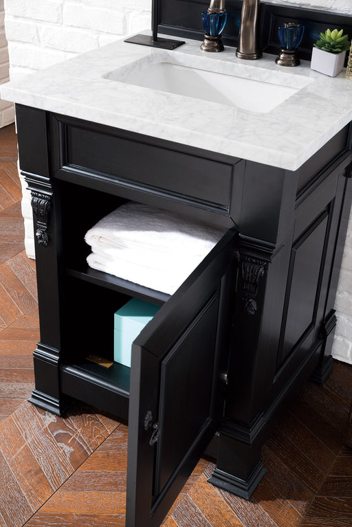 Brookfield 26" Single Bathroom Vanity in Antique Black Single Bathroom Vanity James Martin Vanities Arctic Fall Solid Surface 